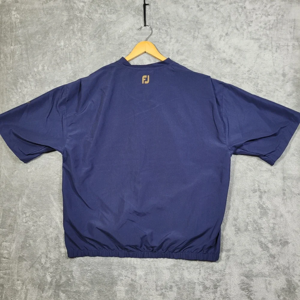 Footjoy Mens XL Jacket Pullover Windbreaker Navy Blue Short Sleeve Golf